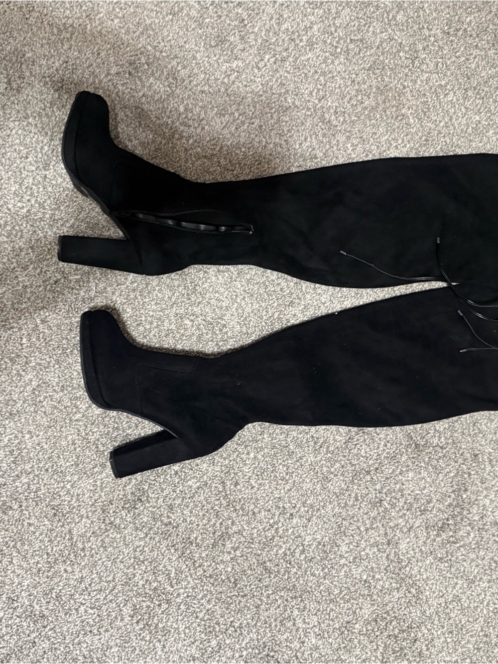 Gianni Bini Black Suede Over-the-Knee Block Heel Boots